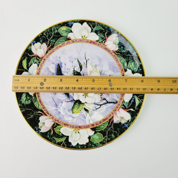 Vintage Royal Doulton White Necked Jacobin Hummingbird Plate Franklin Mint LE - Picture 9 of 9